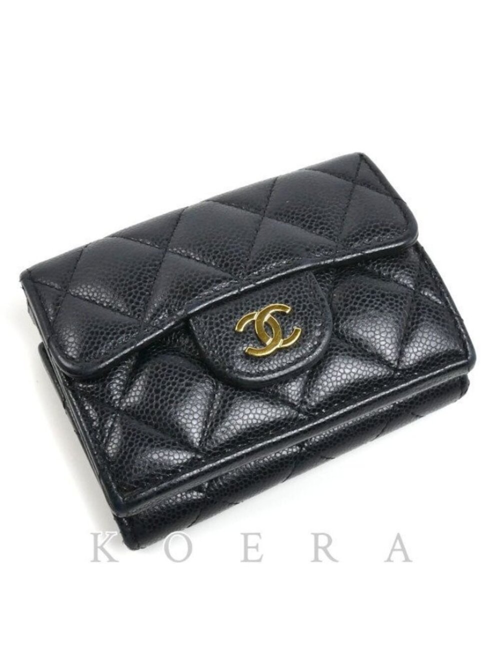 Chanel Quilted Classic Small Flap Wallet Trifold Black